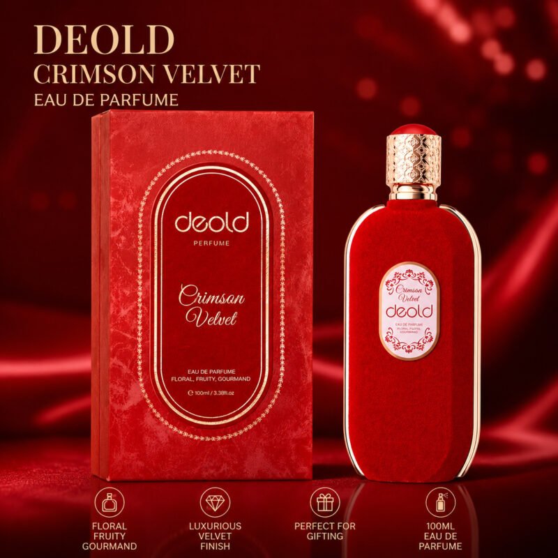 Crimson Velvet Ladies EDP Perfume, vintage red velvet wrapped perfume bottle for women gift for her
