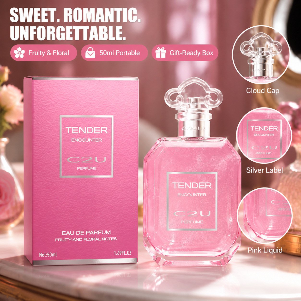 主图-1 Tender Encounter Ladies EDP perfume, C2U sweet romantic fruity floral fragrance gift for her