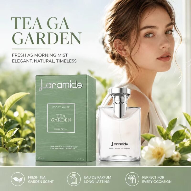50ml Laramide unisex tea perfume clear glass bottle portable premium green gift packaging