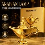 Feature introduction chart: Bottle craftsmanship and woody scent notes for MORAKOT magic lamp perfume